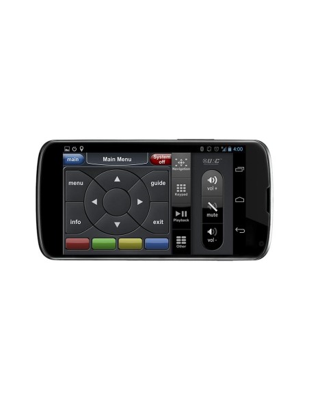 Страница меню приложения URC CC Mobile™ для Android горизонтально