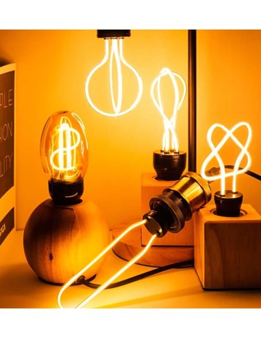 Пример свечения светодиодной филаментной лампы Geometric DL E27 8W 2300K