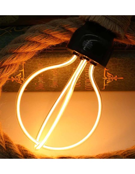 Пример свечения светодиодной филаментной лампы Geometric DR E27 8W 2300K