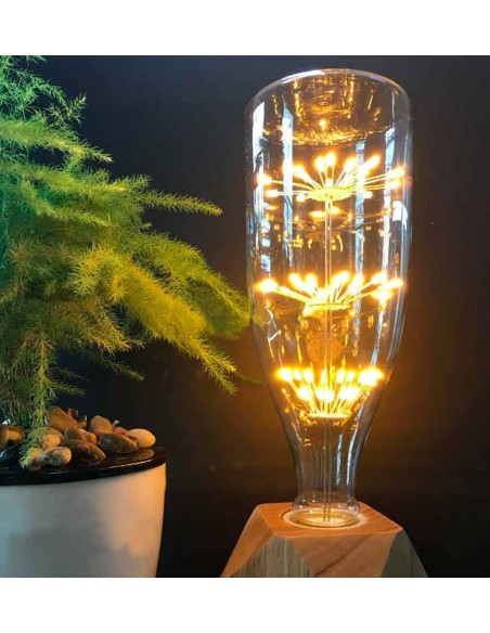 Пример свечения светодиодной декор лампы Big Bottle Firework E27 3W 2200K
