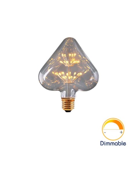 Светодиодная декоративная лампа Heart Firework E27 3W 2200K