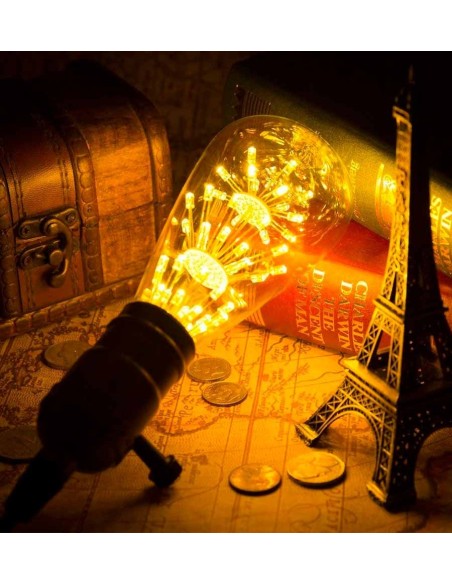 Пример свечения светодиодной декоративной лампы ST64 Firework E27 3W 2200K