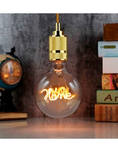 Пример свечения светодиодной филаментной лампы G125 Design HOME E27 4W 2200K