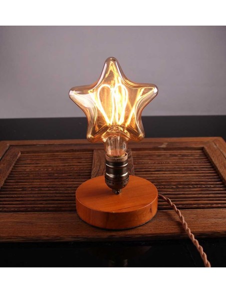 Пример свечения светодиодной филаментной лампы STAR Vintage E27 3W 2200K