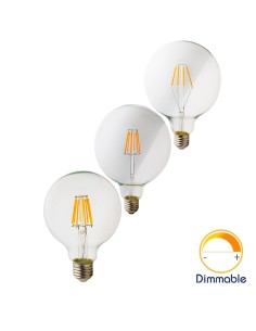 Светодиодная филаментная лампа G125 Retro E27 4W 6W 8W