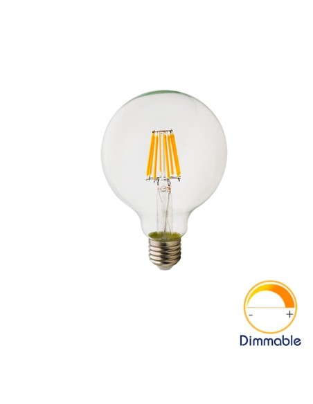 Светодиодная филаментная лампа G125 Retro E27 8W