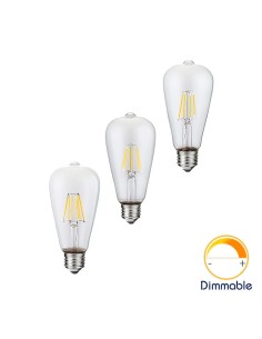 Светодиодная филаментная лампа ST64 Retro E27 4W 6W 8W