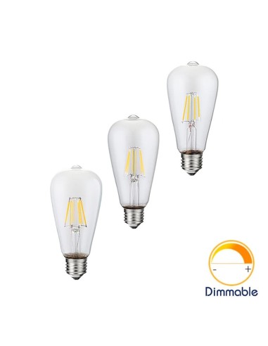 Светодиодная филаментная лампа ST64 Retro E27 4W 6W 8W