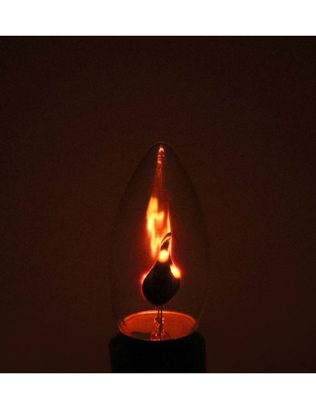 Пример свечения светодиодной лампы мерцающий огонь C35 Flicker Fire E27 3W