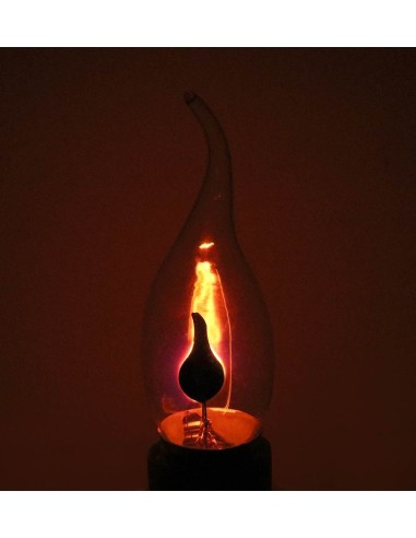 Пример свечения светодиодной лампы мерцающая свеча C35L Flicker Candle E27 3W