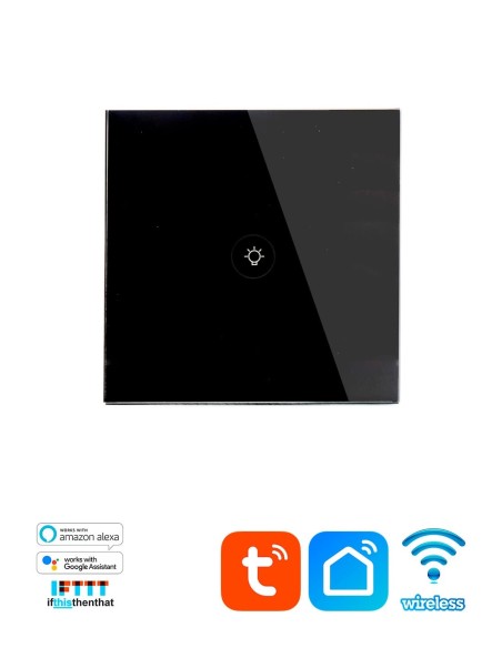 Настенный 1-канальный WiFi выключатель Tuya Smart WF-WS01 Black