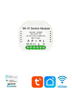 Встраиваемый 1-канальный WiFi выключатель Tuya Smart QS-WIFI-S03 2