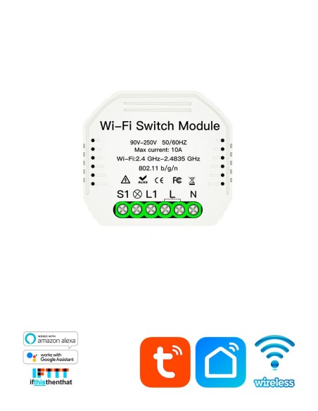 Tuya Smart QS-WIFI-S03 встраиваемый 1-канальный WiFi выключатель