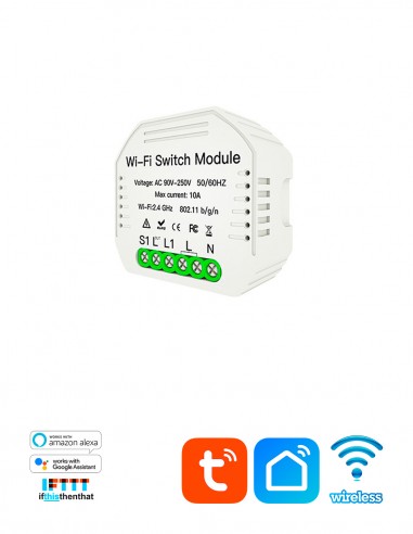 Встраиваемый 1-канальный WiFi выключатель Tuya Smart QS-WIFI-S03
