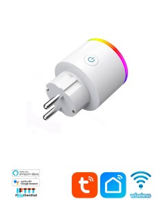 Розеточный WiFi выключатель счетчик энергии Tuya Smart RGB Plug