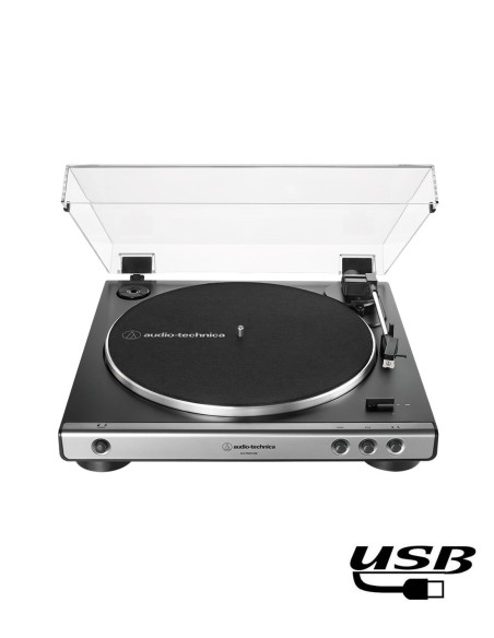 Проигрыватель виниловых дисков с USB Audio-Technica AT-LP60XUSB Темно-серебристый