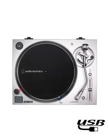 Проигрыватель виниловых пластинок с USB Audio-Technica AT-LP120XUSB Серебристый сверху