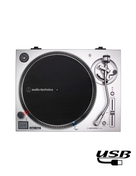 Проигрыватель виниловых пластинок с USB Audio-Technica AT-LP120XUSB Серебристый сверху