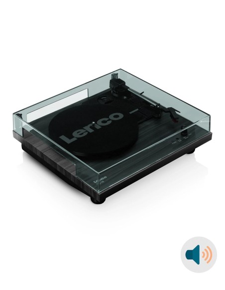 Проигрыватель виниловых дисков с встроенной акустикой Lenco LS-10 Black Wood сверху