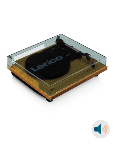 Проигрыватель виниловых дисков с встроенной акустикой Lenco LS-10 Beech Wood сверху