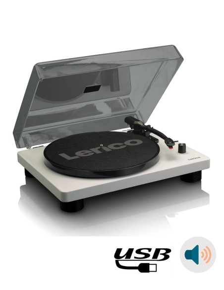 Проигрыватель виниловых пластинок с встроенной акустикой Lenco LS-50 Серый