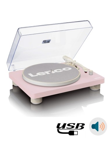 Проигрыватель виниловых пластинок с встроенной акустикой Lenco LS-50 Розовый