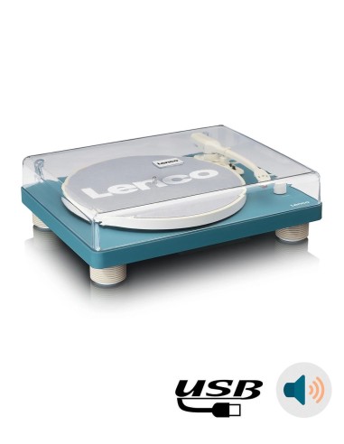 Проигрыватель виниловых дисков с встроенной акустикой Lenco LS-50 Turquoise сверху