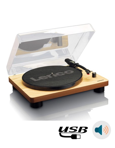 Проигрыватель виниловых пластинок с встроенной акустикой Lenco LS-50 Буковое дерево