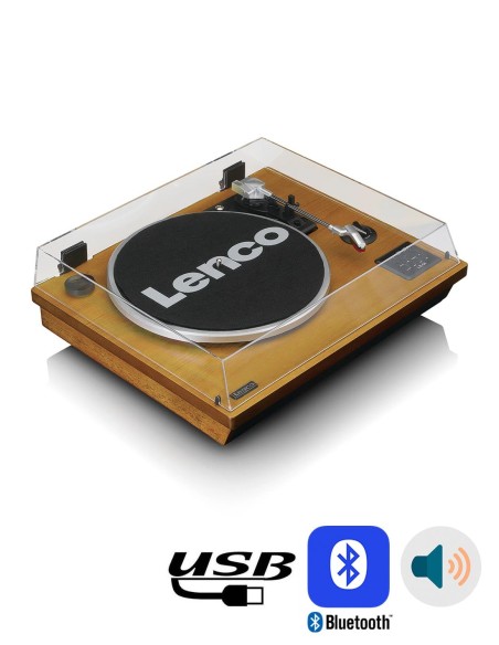 Проигрыватель виниловых дисков с встроенной акустикой Lenco LS-55 Walnut Wood сверху