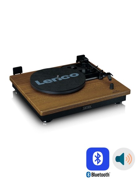 Проигрыватель виниловых дисков с внешней акустикой Lenco LS-100 Oak Wood сверху