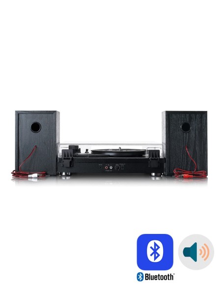 Проигрыватель виниловых пластинок с внешней акустикой Lenco LS-101 Черное дерево сзади