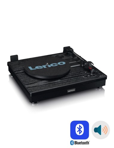 Проигрыватель виниловых дисков с внешней акустикой Lenco LS-101 Black Wood сверху