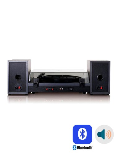 Проигрыватель виниловых пластинок с внешней акустикой Lenco LS-300 Черное дерево сзади