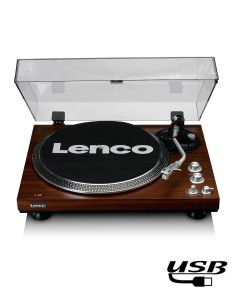 Проигрыватель виниловых дисков с встроенной акустикой Lenco L-92 Walnut Wood 2