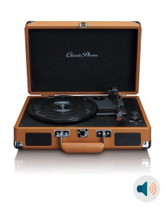 Проигрыватель виниловых дисков с встроенной акустикой Lenco TT-10 Brown leather 2