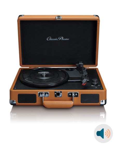 Проигрыватель виниловых пластинок с встроенной акустикой Lenco TT-10 Коричневая кожа