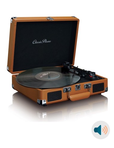 Проигрыватель виниловых дисков с встроенной акустикой Lenco TT-10 Brown leather