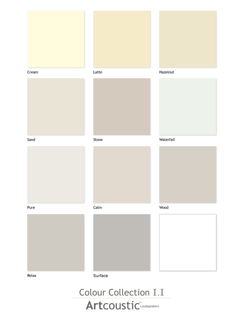 Цветовая карта Artcoustic Colour Collection
