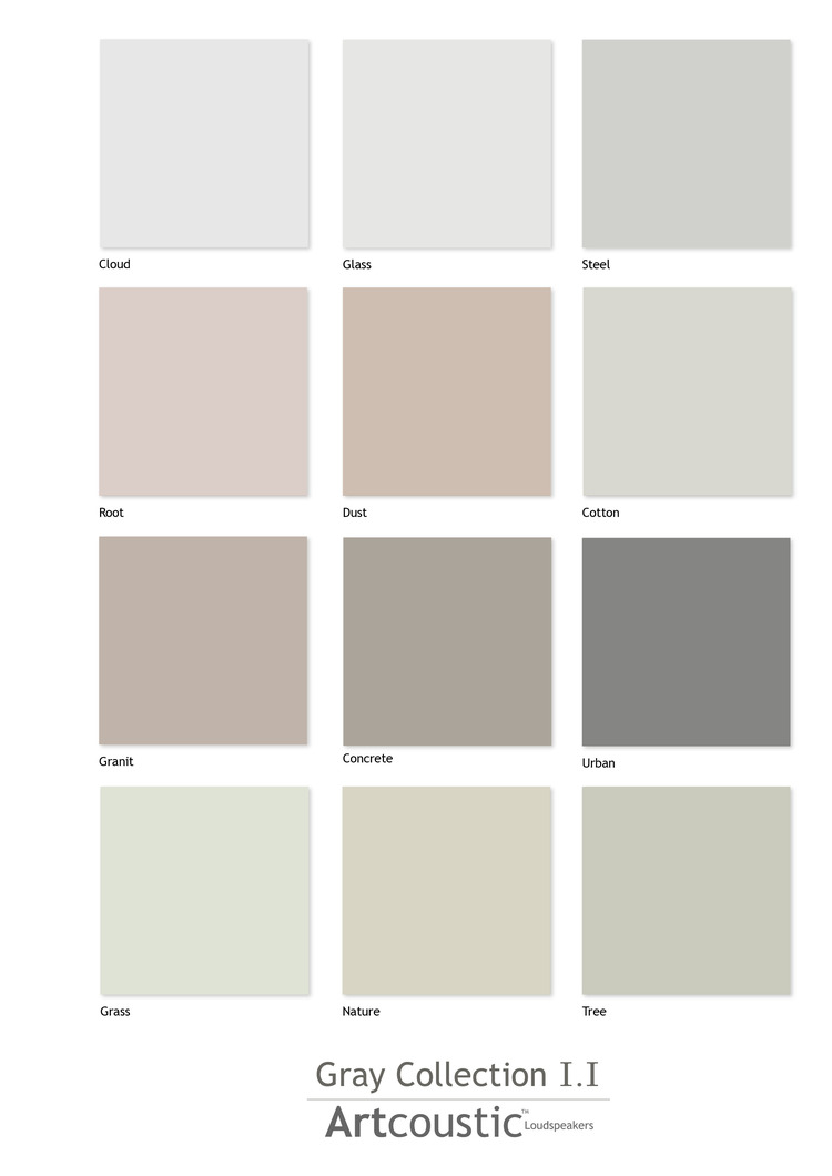 Цветовая карта Artcoustic Grey Collection