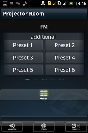 URC FM-Tuner menu