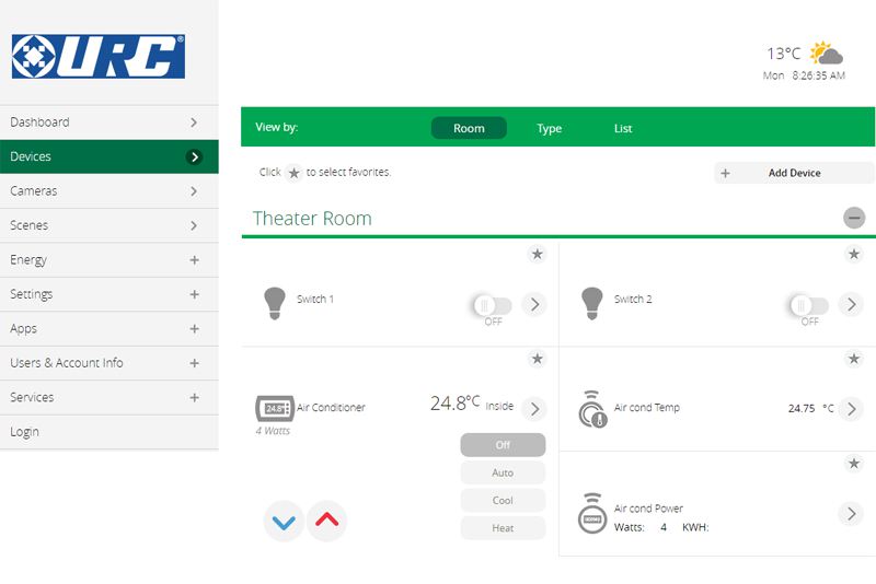Термостат CH-202 в интерфейсе TRF-ZW2 Термостат CH-202 в интерфейсе TRF-ZW2