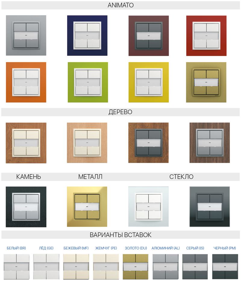 Кнопочный контроллер CH-404 варианты отделки