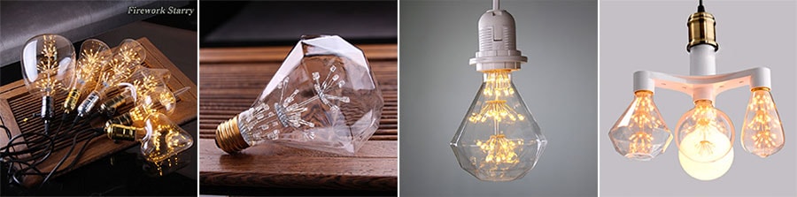 Диммируемая LED лампа G95 Diamond Firework Starry E27 3W 2200K Диммируемая LED лампа G95 Diamond Firework Starry E27 3W 2200K