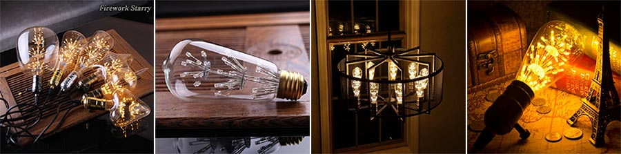 Диммируемая LED лампа ST64 Firework Starry E27 3W 2200K Диммируемая LED лампа ST64 Firework Starry E27 3W 2200K