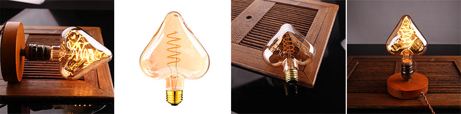 Диммируемая LED filament лампа HEART Vintage E27 3W 2200K