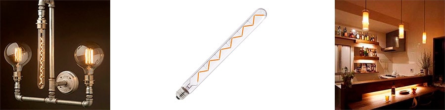 Диммируемая LED filament лампа T30 Retro Tubular E27 6W 2200K