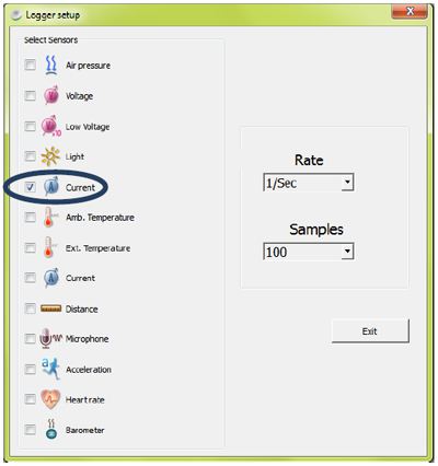 Пробник тока LabDisc Current в ПО GlobiLab