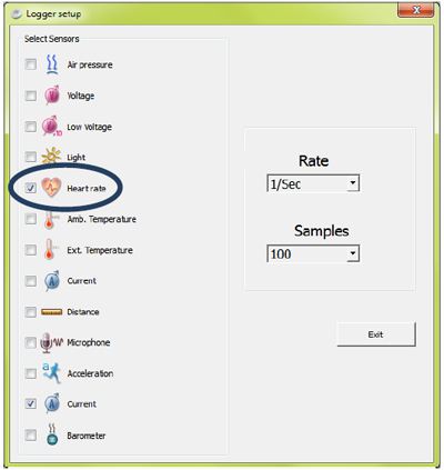 Пробник сердечного ритма LabDisc Heart Rate в ПО GlobiLab