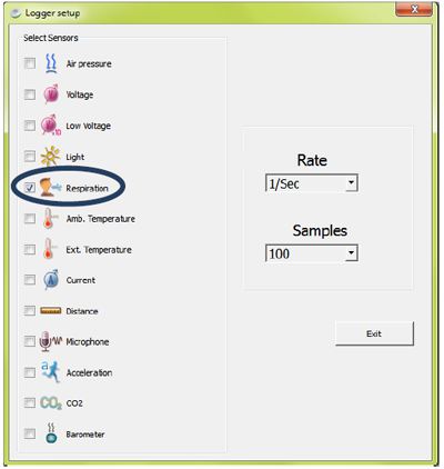 Пробник дыхательный зонд LabDisc Respiration в ПО GlobiLab