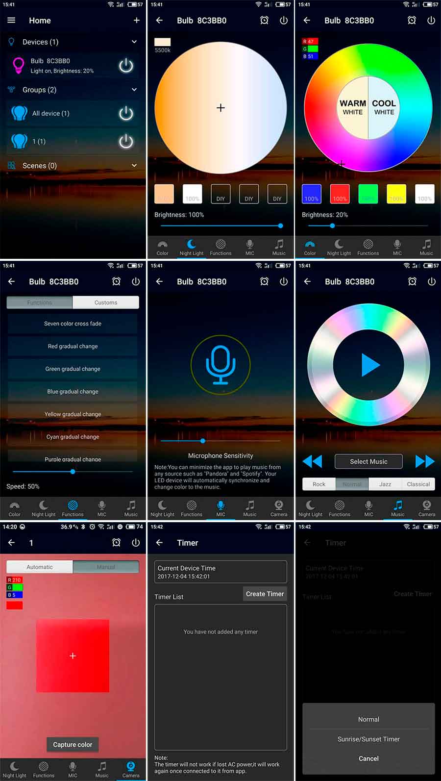 Приложение Magic Home LED ламп 4,5W E27 RGBW Fullcolor Приложение Magic Home LED ламп 4,5W E27 RGBW Fullcolor